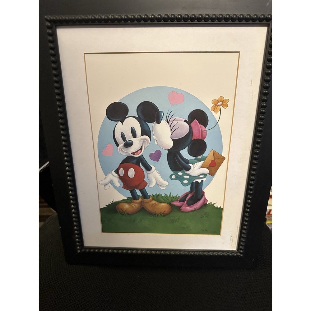 Disney Print Minne Mouse Mickey Mouse Signed Peter Emmerich Framed‎ 11"x14"